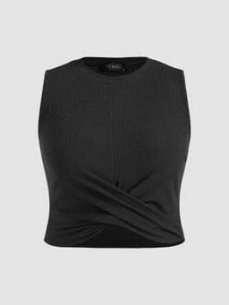 Cider - Solid Crewneck Crop Tank Top Curve & Plus