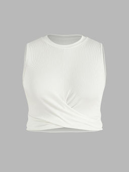 Cider - Solid Crewneck Crop Tank Top Curve & Plus