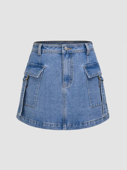 Cider - Solid Cargo Mini Skirt