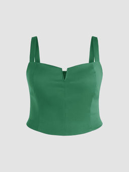 Cider - Solid V-Wire Crop Tank Top Curve & Plus