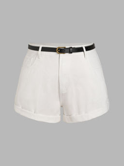 Cider - Pocket Denim Shorts with Belt Curve & Plus