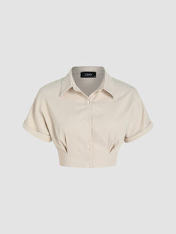 Cider - Collar Button Down Blouse Top