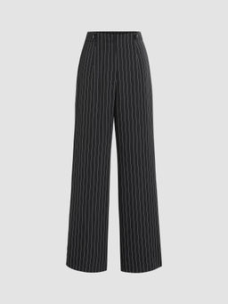 Cider - Striped Button Straight Leg Pants