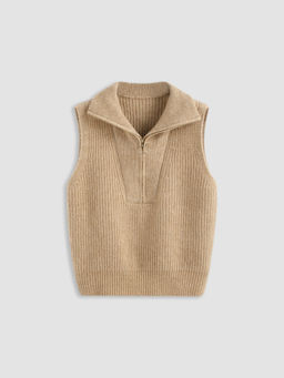 Cider - Solid Zip Up Knitted Vest