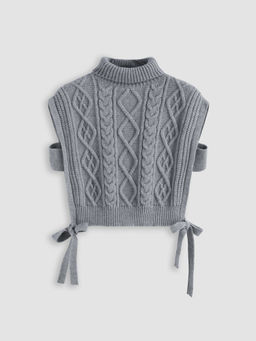 Cider - Solid Cable Knit Crop Vest