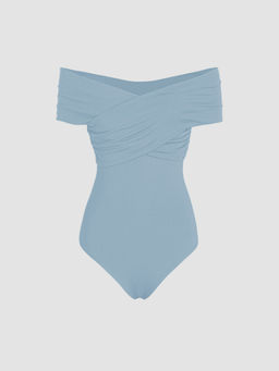 Cider - Solid Off-Shoulder Bodysuit