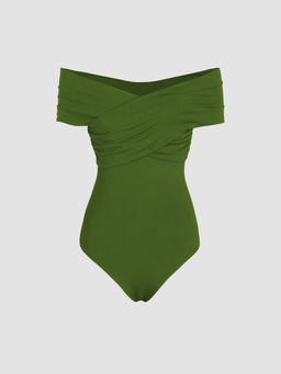 Cider - Solid Off-Shoulder Bodysuit