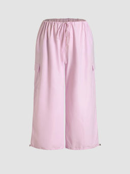 Cider - Solid Low-Rise Parachute Cargo Pants Curve & Plus