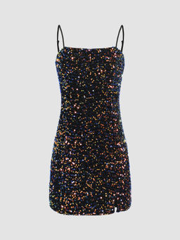 Cider - Sequin Cami Split Short Dress