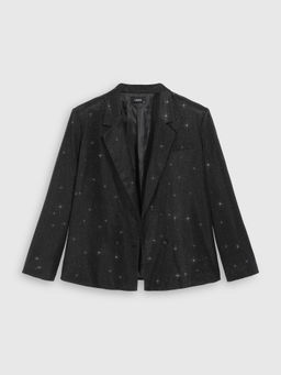 Cider - Glitter Notched Collar Oversized Blazer Curve & Plus