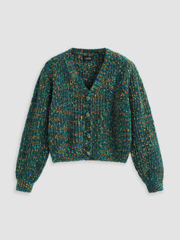 Cider - Colorful V-Neck Knit Cardigan