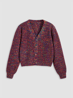 Cider - Colorful V-Neck Knit Cardigan