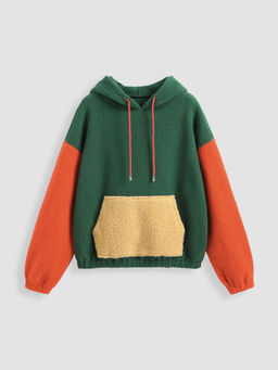 Cider - Fleece Patchy Oversized Drawstring Pocket Hoodie