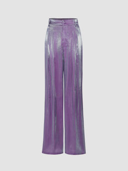 Cider - Metallic Stitch Wide Leg Trousers