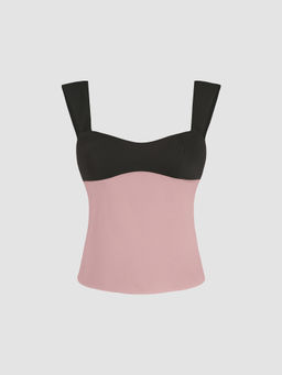 Cider - Satin Two Tone Crop Cami Top