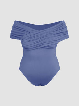 Cider - Solid Off-Shoulder Bodysuit Curve & Plus
