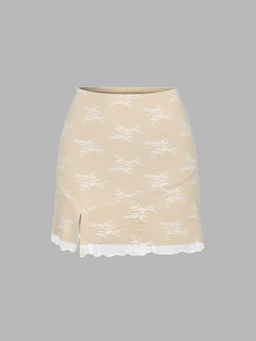 Cider - Sheer Lace Split Mini Skirt