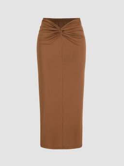Cider - High Waist Twist Maxi Skirt