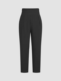 Cider - High Waist Solid Tapered Trousers