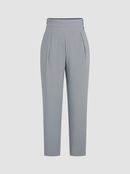 Cider - High Waist Solid Tapered Trousers