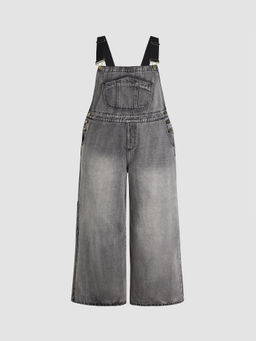 Cider - Denim Pocket Wide Leg Jumpsuit Curve & Plus