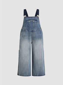Cider - Denim Pocket Wide Leg Jumpsuit Curve & Plus