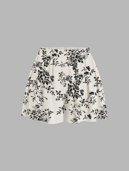 Cider - Solid Elastic Waist Wide Leg Shorts