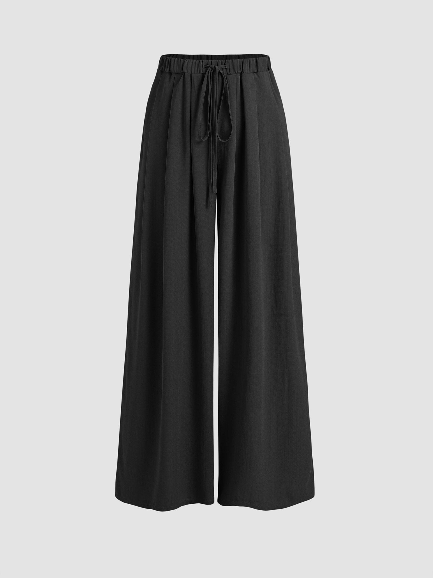 Elastic Waist Wide Leg Trousers-image-1