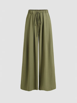 Cider - Elastic Waist Wide Leg Trousers