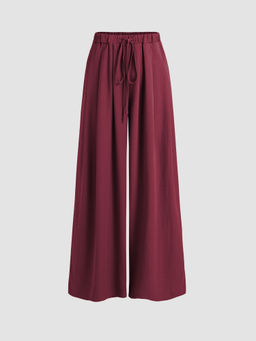 Cider - Elastic Waist Wide Leg Trousers