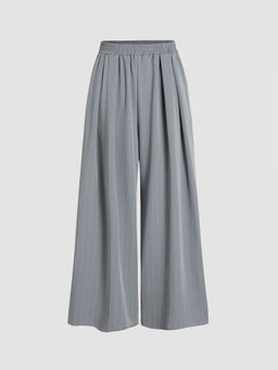 Cider - Solid High Waist Wide Leg Trousers