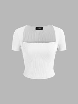 Cider - Rib Square Neck Short Sleeve Tee