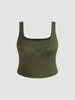 Cider - Rhinestone Cami Crop Top Curve & Plus