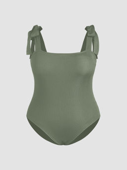 Cider - Rib Knotted Bodysuit Curve & Plus