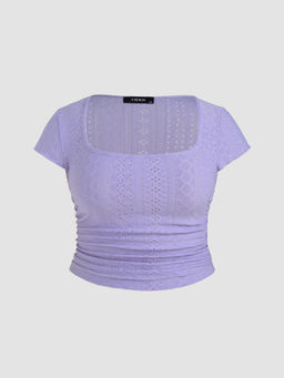 Cider - Lace Ruched Crop Tee Curve & Plus