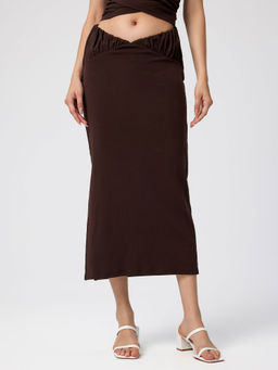 Cider - Low Waist Ruched Maxi Skirt