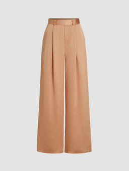 Cider - Button Pleated Wide Leg Trousers