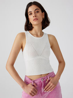 Cider - Round Neckline Knitted Tank Top