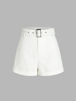 Cider - Roll Hem Buckle Straight Leg Shorts