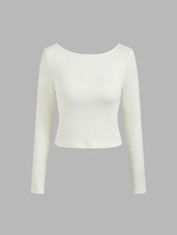 Cider - Round Neckline Long Sleeve Top