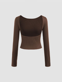 Cider - Round Neckline Long Sleeve Top