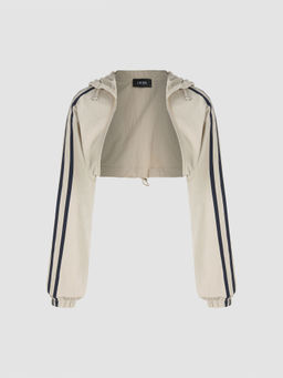 Cider - Solid Drawstring Long Sleeve Crop Bomber