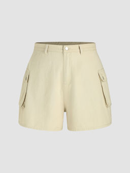 Cider - Denim Cargo Pocket Mid Waist Ultra Shorts Curve & Plus