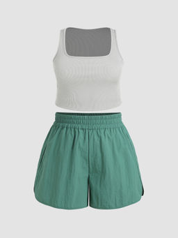 Cider - Crop Tank Top & Elastic Shorts Curve & Plus (Set of 2)