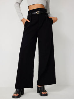 Cider - Belted Pleated Wide Leg Trousers