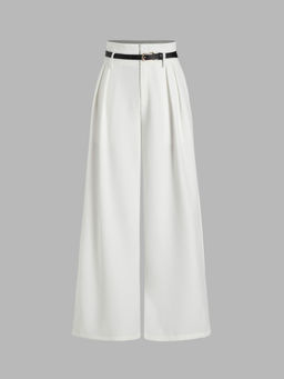 Cider - Belted Pleated Wide Leg Trousers