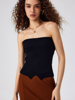 Cider - Tube Solid Knitted Crop Top