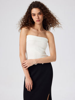 Cider - Tube Solid Knitted Crop Top