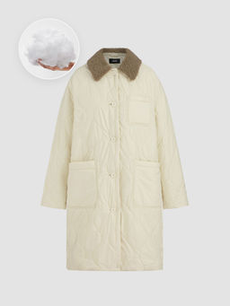 Cider - Teddy Collar Pocket Button Puffer Coat