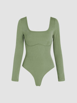 Cider - U-Neckline Long Sleeve Bodysuit